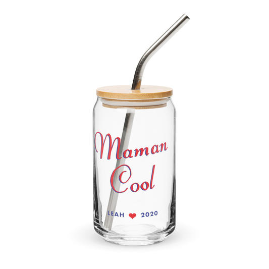 Personalized Maman Cool Glass Cup